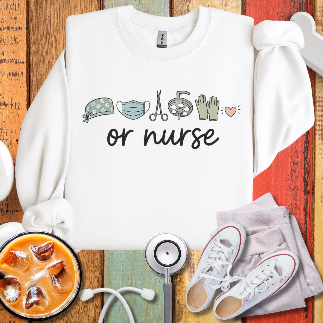 OR Nurse Cute Medical Icons Sweatshirt