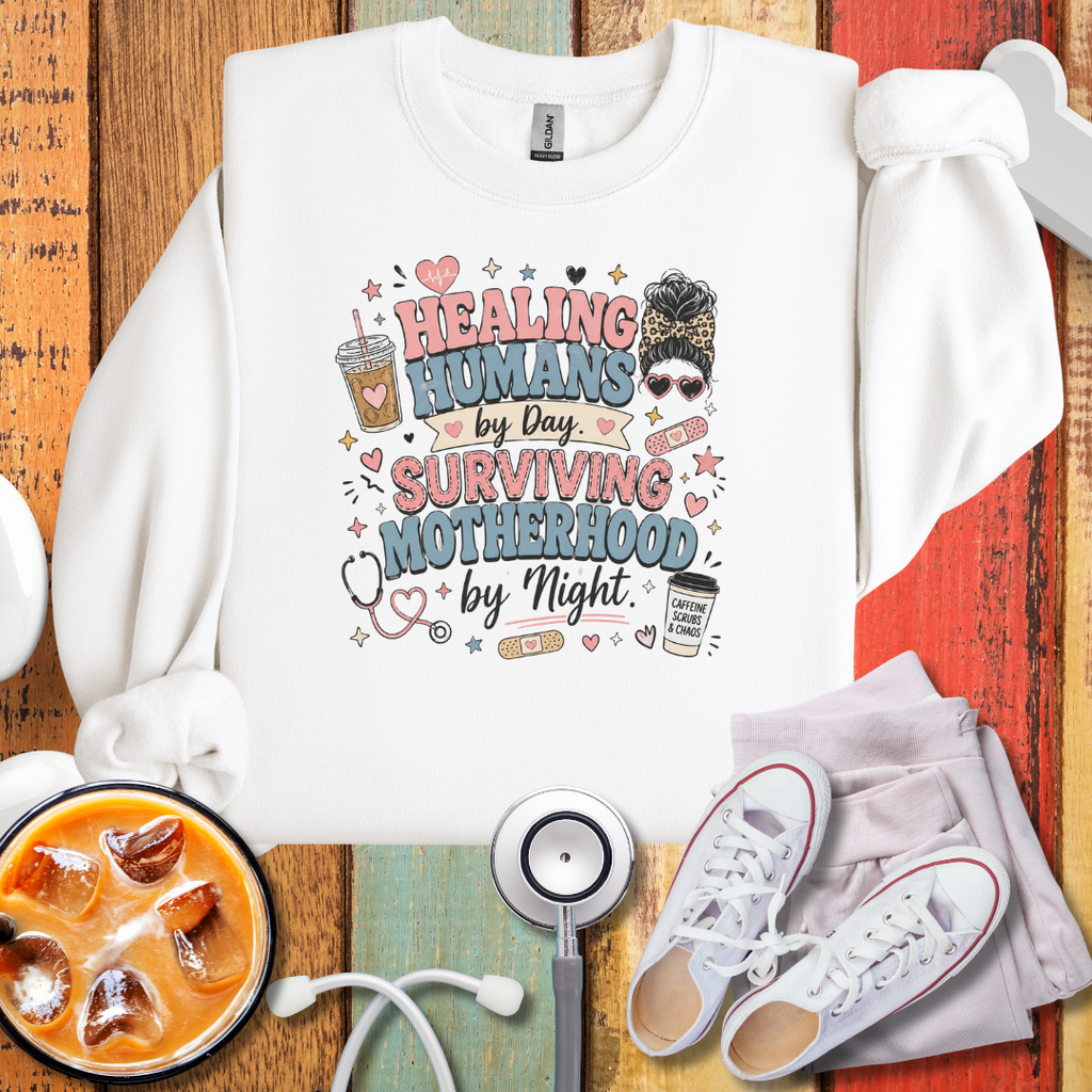 Surviving Motherhood By Night Sweatshirt