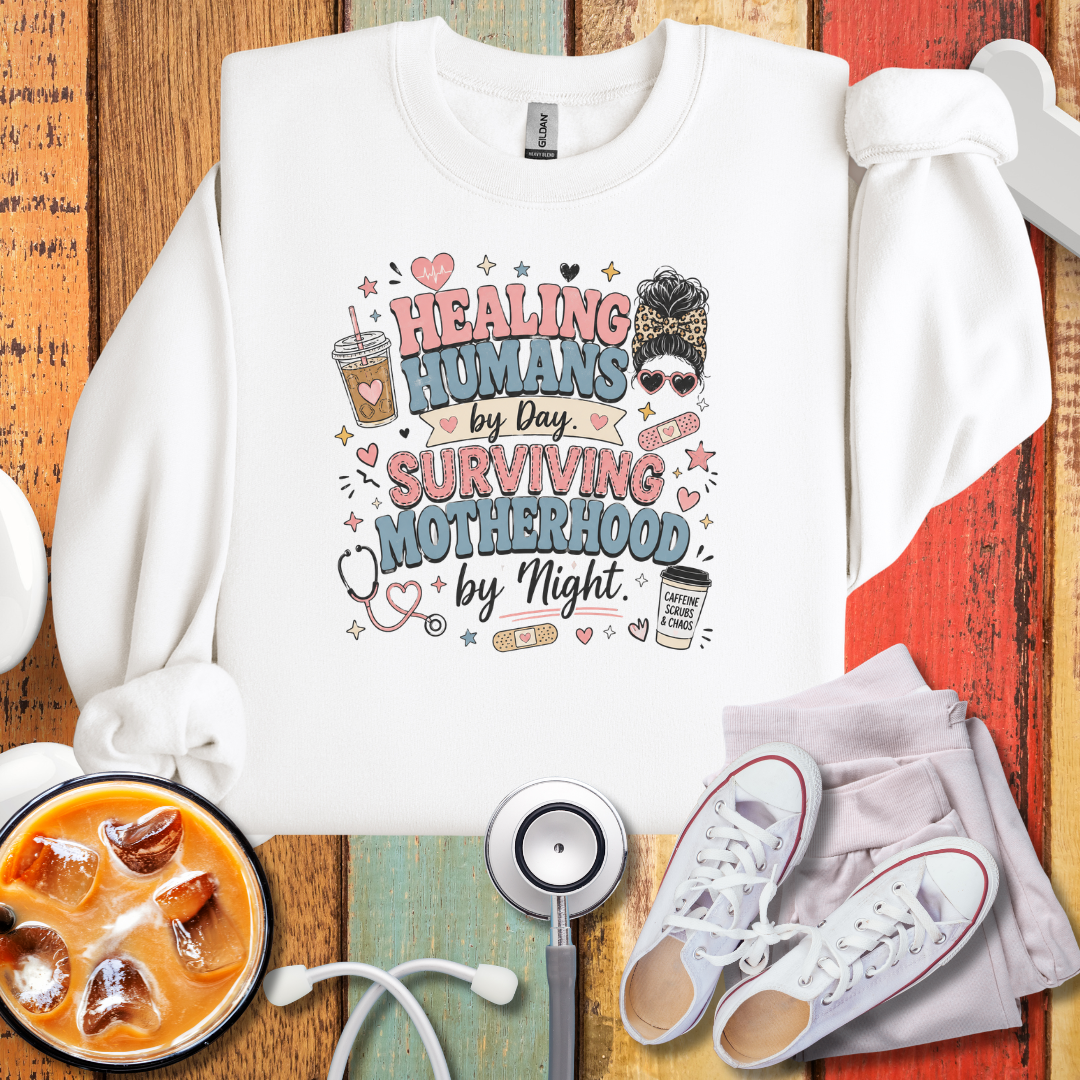 Surviving Motherhood By Night Sweatshirt
