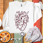 Anatomical Heart Floral Sweatshirt