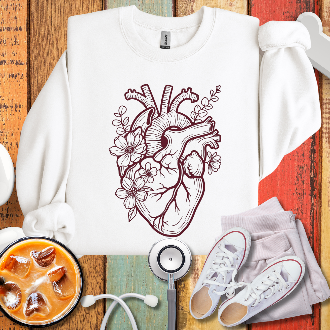 Anatomical Heart Floral Sweatshirt